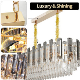 Vrygle 60Cm Crystal Ceiling Light Fixture Led Chandelier Pendant Lamp Living Room Lobby Lounge - thumbnail 4