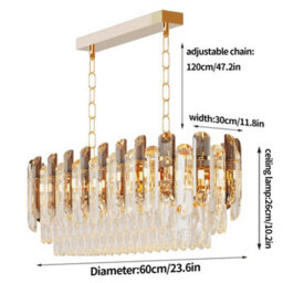 Vrygle 60Cm Crystal Ceiling Light Fixture Led Chandelier Pendant Lamp Living Room Lobby Lounge - thumbnail 2