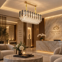 Vrygle 60Cm Crystal Ceiling Light Fixture Led Chandelier Pendant Lamp Living Room Lobby Lounge - thumbnail 9