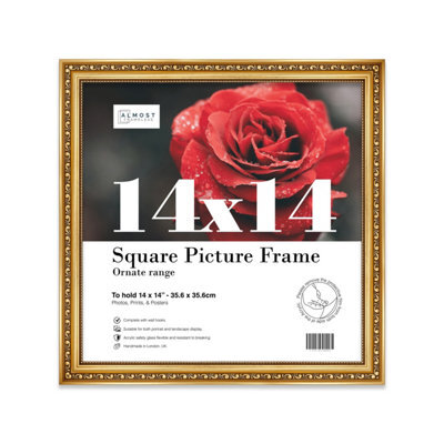 14X14 Gold Ornate Picture Frame (35.6 X 35.6Cm) Poster, Photo, Artwork, Gallery Wall Or Print - image 1