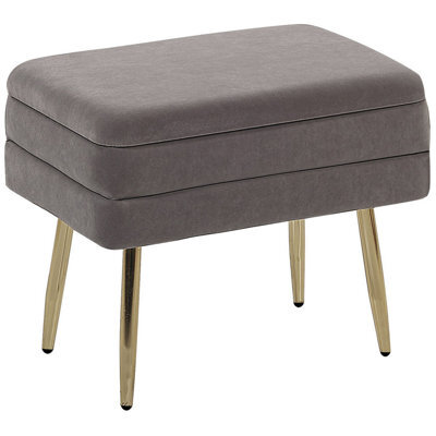 Beliani Upholstered Storage Bench Odessa Velvet Grey - image 1