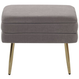 Beliani Upholstered Storage Bench Odessa Velvet Grey - thumbnail 6