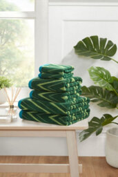 Rapport Home Helix Hand Towel Pure Cotton Moss Green
