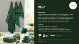 Rapport Home Helix Hand Towel Pure Cotton Moss Green - thumbnail 3