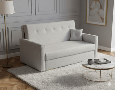 Viva Sonic Iii Sofa Bed For Living Room Particle Board With Storage Box Wooden Legs 153X100X85Cm Light Grey - image 1