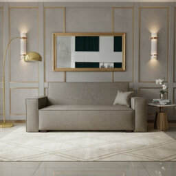 Viva Vox Iv Upholstered Sofa Bed For Living Room With Sleeping Function Storage Box Wooden Legs 192X88X102Cm Beige