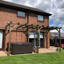 Rutland County Garden Furniture Premium Pergola 6 Posts - Wood - L420 X W540 X H270 Cm - Rustic Brown - thumbnail 4