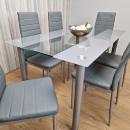 Kosy Koala Grey Kitchen Dining Table Set And 6 Chairs Dining Room Furniture - thumbnail 5