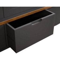 Furniture 48 Brahms Oak And Charcoal Painted Triple Wardrobe - thumbnail 3