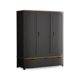 Furniture 48 Brahms Oak And Charcoal Painted Triple Wardrobe - thumbnail 2