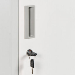Wyld And Coco Aurora Storage Locker White And Grey Metal Cabinet With Lockable Doors, 185Cm High - thumbnail 9