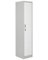 Wyld And Coco Aurora Storage Locker White And Grey Metal Cabinet With Lockable Doors, 185Cm High - thumbnail 3