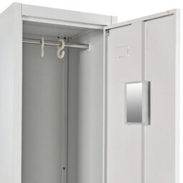 Wyld And Coco Aurora Storage Locker White And Grey Metal Cabinet With Lockable Doors, 185Cm High - thumbnail 7