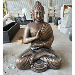 Serenityy Large 1.5M Antique Gold Buddha Statue In Stupa Style - Bronze Effect, 33.6Kg