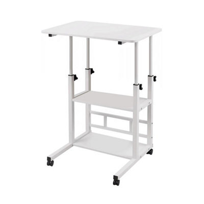3 Tier Rolling Computer Desk Laptop Table Height Adjustable Study Table 60X40Cm - image 1