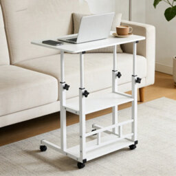 3 Tier Rolling Computer Desk Laptop Table Height Adjustable Study Table 60X40Cm - thumbnail 6