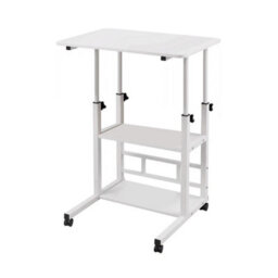3 Tier Rolling Computer Desk Laptop Table Height Adjustable Study Table 60X40Cm - thumbnail 1
