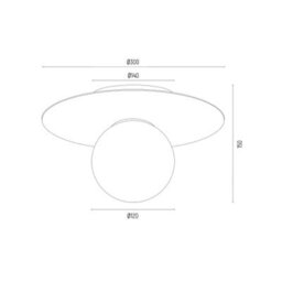 Luminosa Lighting Luminosa Piava Globe Ceiling Light White-Brown (Marble Colour), Cream White - thumbnail 7