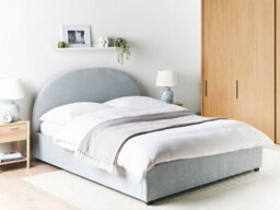 Beliani Ottoman Bed Chenille Vaucluse 160 X 200 Cm (Eu King Size) Light Blue - thumbnail 2