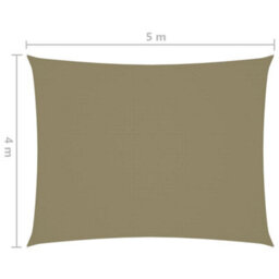 Berkfield Sunshade Sail Oxford Fabric Rectangular 4X5 M Beige - thumbnail 6