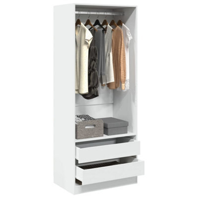 Vidaxl Wardrobe White 80X50X200 Cm Engineered Wood - image 1