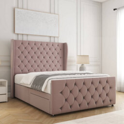 Bsspoke Anna Divan Bed Set Pink Plush Velvet With 54Inch Headboard & Footboard No Mattress No Drawers In 3Ft 4Ft 4Ft6 5Ft 6Ft - thumbnail 2
