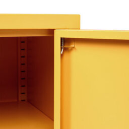 Wyld And Coco 2-Door Yellow Steel Industrial Sideboard For Home Office, W100 X D40 X H65Cm - thumbnail 6