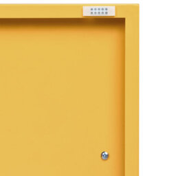 Wyld And Coco 2-Door Yellow Steel Industrial Sideboard For Home Office, W100 X D40 X H65Cm - thumbnail 7