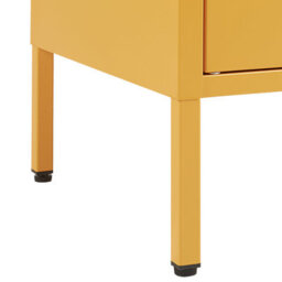 Wyld And Coco 2-Door Yellow Steel Industrial Sideboard For Home Office, W100 X D40 X H65Cm - thumbnail 8