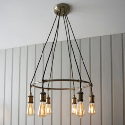 Luminosa Lighting Luminosa Hal Plate Pendant Ceiling Lamp, Antique Brass Plate - thumbnail 2