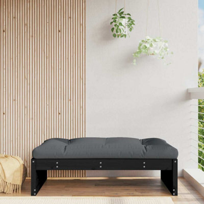 Berkfield Garden Footstool Black 120X80 Cm Solid Wood Pine - image 1
