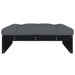 Berkfield Garden Footstool Black 120X80 Cm Solid Wood Pine - thumbnail 3