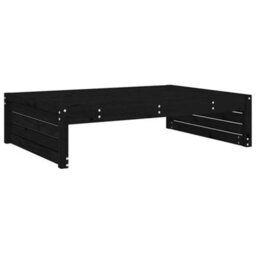 Berkfield Garden Footstool Black 120X80 Cm Solid Wood Pine - thumbnail 4