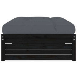 Berkfield Garden Footstool Black 120X80 Cm Solid Wood Pine - thumbnail 5