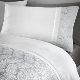 Portfolio Home Rouen Geometric White King Bed Linen Bedding Duvet Cover Quilt Set - thumbnail 2