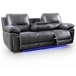 Sara  Electric Leather 3+2 Seater Sofa Set Suite Black - thumbnail 5