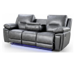 Sara  Electric Leather 3+2 Seater Sofa Set Suite Black - thumbnail 4