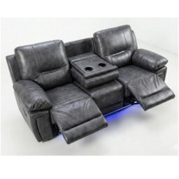 Sara  Electric Leather 3+2 Seater Sofa Set Suite Black - thumbnail 7