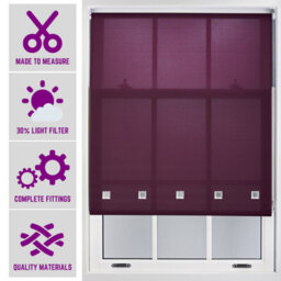 Aubergine Daylight Roller Blind With Chrome Square Eyelets Free Cut Service By Furnished - (W)180Cm X (L)210Cm - thumbnail 1