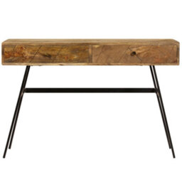 Berkfield Industrial Writing Desk With Drawers Solid Mango Wood 110X50X76 Cm - thumbnail 3