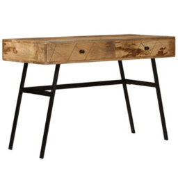 Berkfield Industrial Writing Desk With Drawers Solid Mango Wood 110X50X76 Cm - thumbnail 1