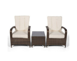 Giardino Arizona 2 Seat Garden Lounge Chair Set - Brown - thumbnail 8