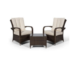 Giardino Arizona 2 Seat Garden Lounge Chair Set - Brown - thumbnail 7