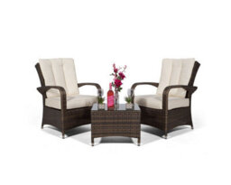 Giardino Arizona 2 Seat Garden Lounge Chair Set - Brown - thumbnail 4
