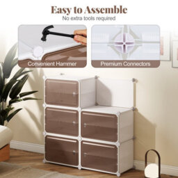 Gainoom Shoe Rack 10 Tier Shoe Storage Cabinet 40 Pair Plastic Shoe Organizer W/ Removable Shelves - thumbnail 9