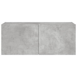 Berkfield Tv Wall Cabinet With Led Lights Concrete Grey 100X35X41 Cm - thumbnail 9