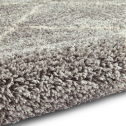 Grey/cream Rug, Geometric Stain Resistant Rug With 4Cm Thick, Modern Shaggy Moroccan Rug For Diningroom-160Cm (Circle) - thumbnail 5