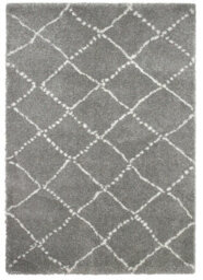 Grey/cream Rug, Geometric Stain Resistant Rug With 4Cm Thick, Modern Shaggy Moroccan Rug For Diningroom-160Cm (Circle)