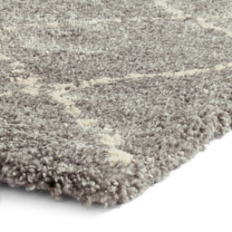 Grey/cream Rug, Geometric Stain Resistant Rug With 4Cm Thick, Modern Shaggy Moroccan Rug For Diningroom-160Cm (Circle) - thumbnail 3