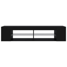 Berkfield Tv Cabinet With Led Lights Black 135X39X30 Cm - thumbnail 8